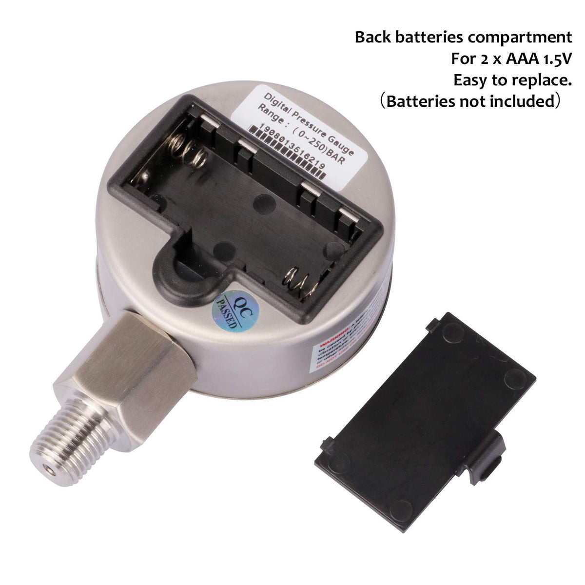 Digital Industrial Vacuum Gauge with 1/4NPT Lower Mount J455