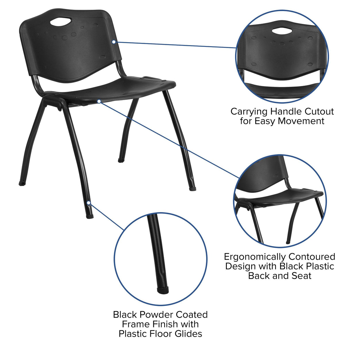 Black Plastic Stack Chair B86032