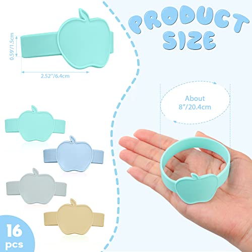 16 Pcs Reusable Waterproof Silicone Baby Bottle Name Labels with Dry Erase Marker L14093
