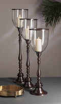Bronze Clear Glass Hurricane D97466