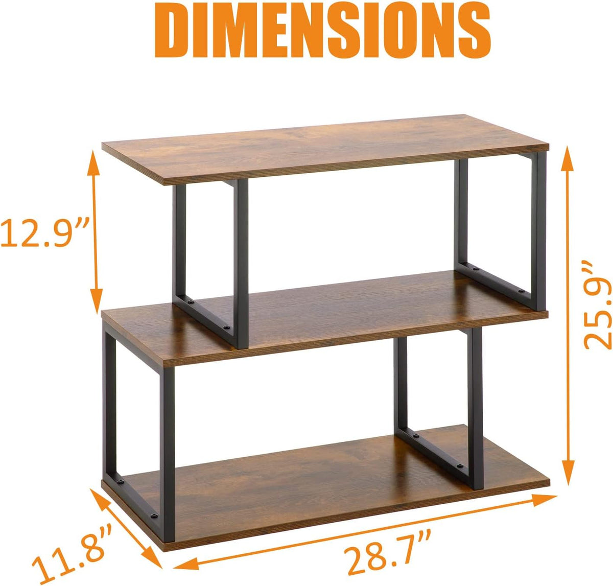 2-Tier S-Shaped Wooden Bookshelf N505384