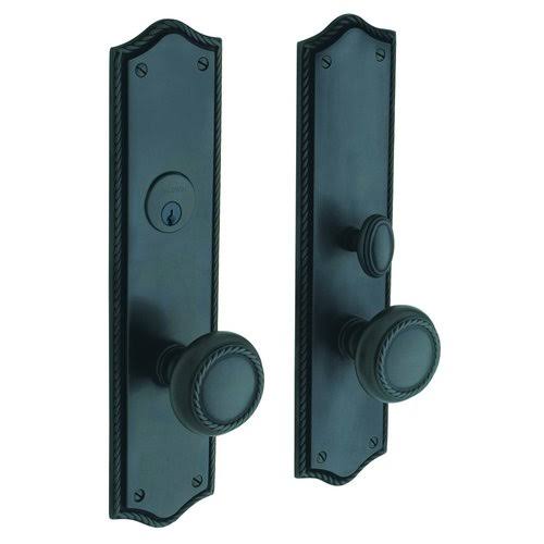 Satin Brass Brown Mortise Handleset Entrance Trim Set R6604