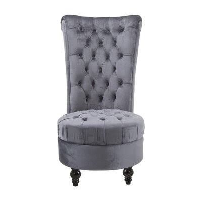 Grey Tufted Velvet Balloon Chair Y842