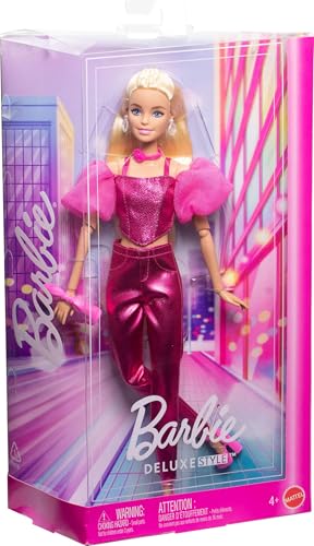 Metallic Blue Top and Skirt Doll with Wavy Brown Hair and Accessories T2374