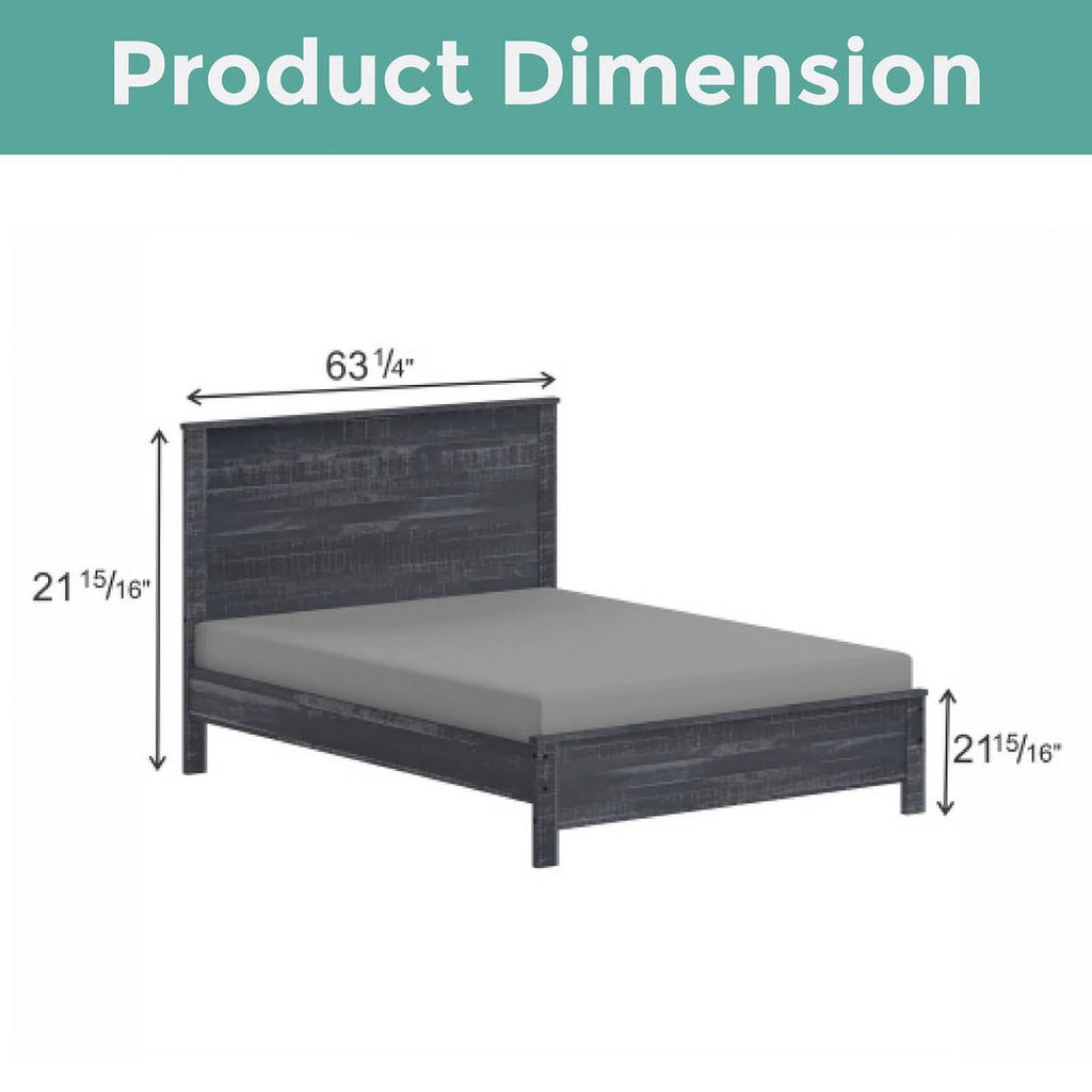 Grey Queen Size Solid Wood Platform Bed Frame U220