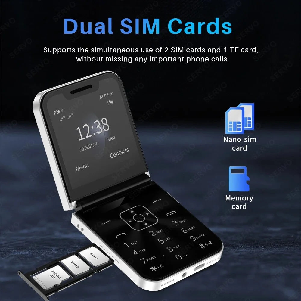 Dual SIM Flip Mobile Phone 2G GSM TypeC Port 3.5mm Jack B130008