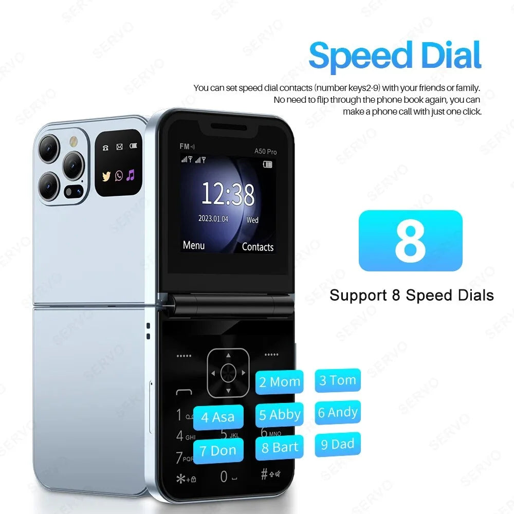 Dual SIM Flip Mobile Phone 2G GSM TypeC Port 3.5mm Jack B130008