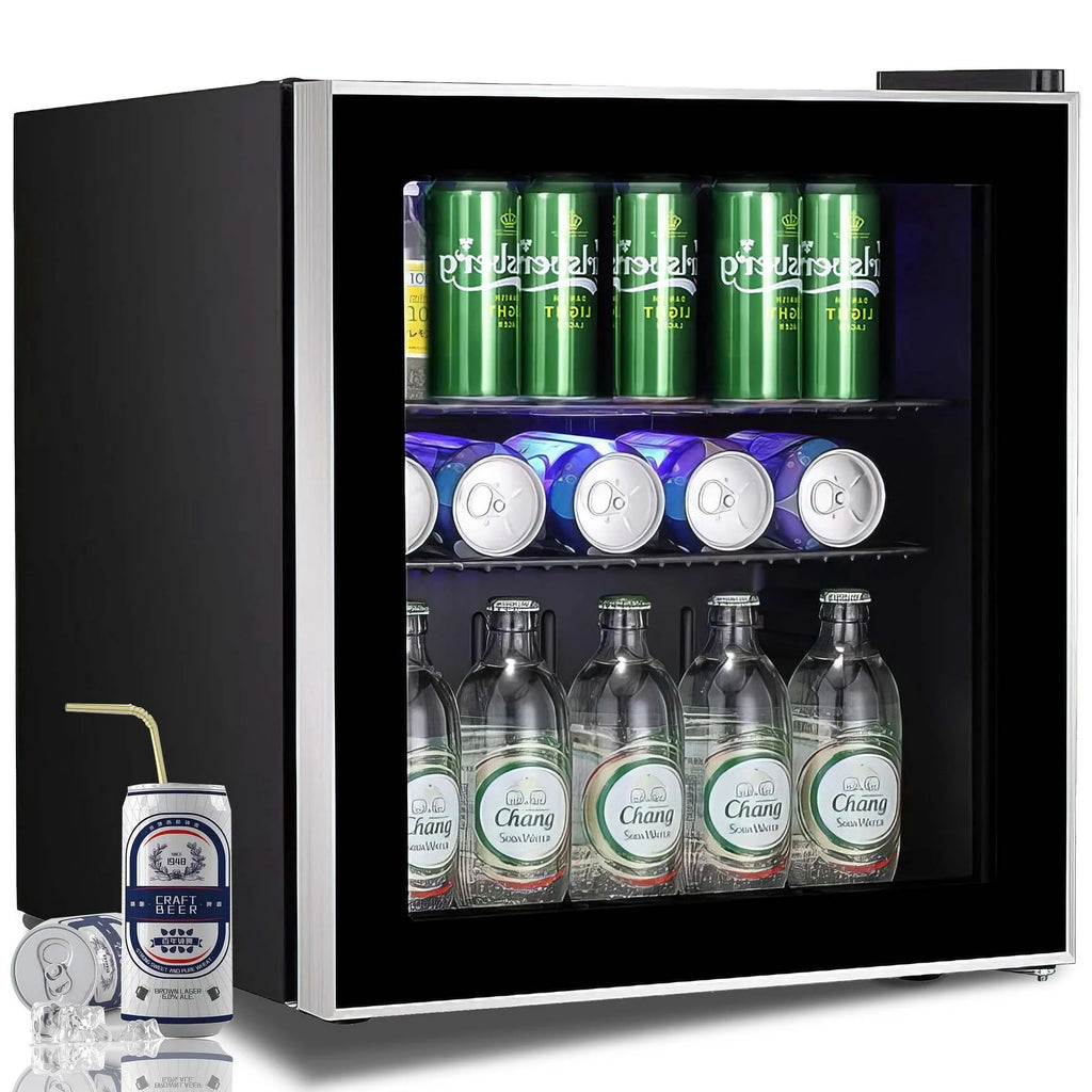 1.6cu.ft Wine Cooler Cabinet Beverage Mini Fridge Black E99737
