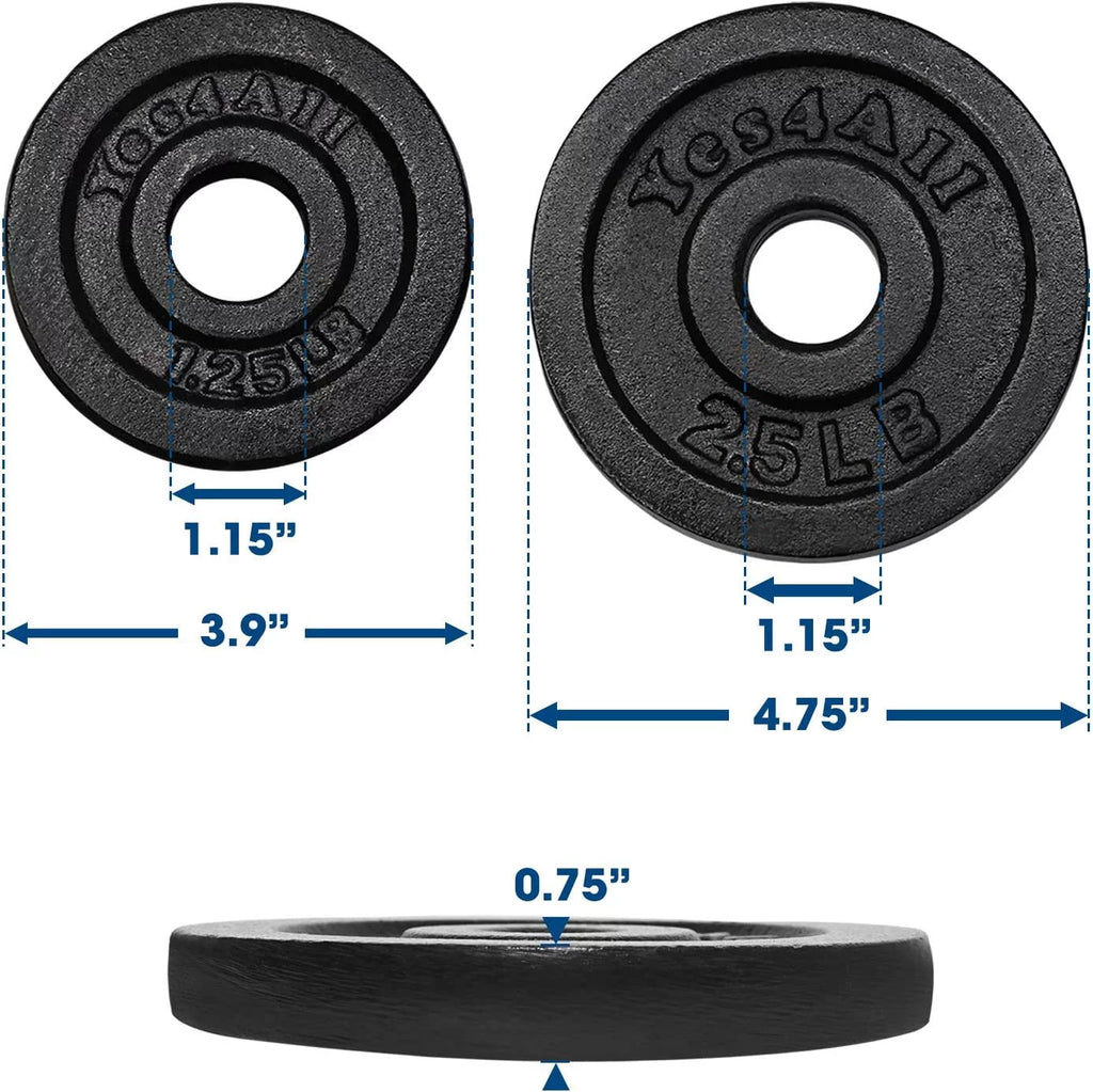 1.15 inch Cast Iron Weight Plates Set F910182
