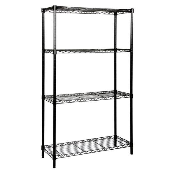 4-Shelf Black Epoxy Wire Shelving 24x30x63 inch F643240