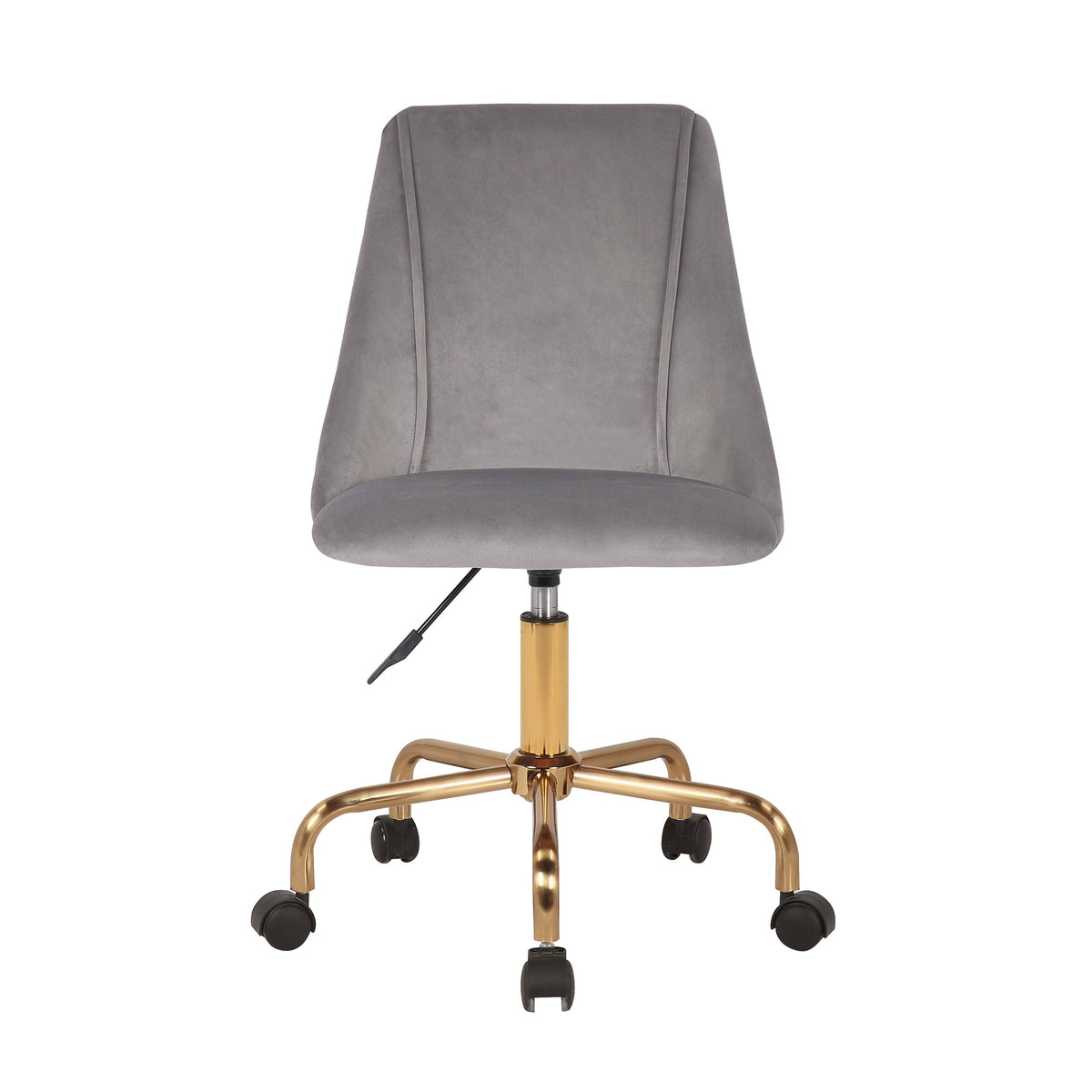Aqua Velvet Armless Office Chair with Gold Metal Legs Z251354