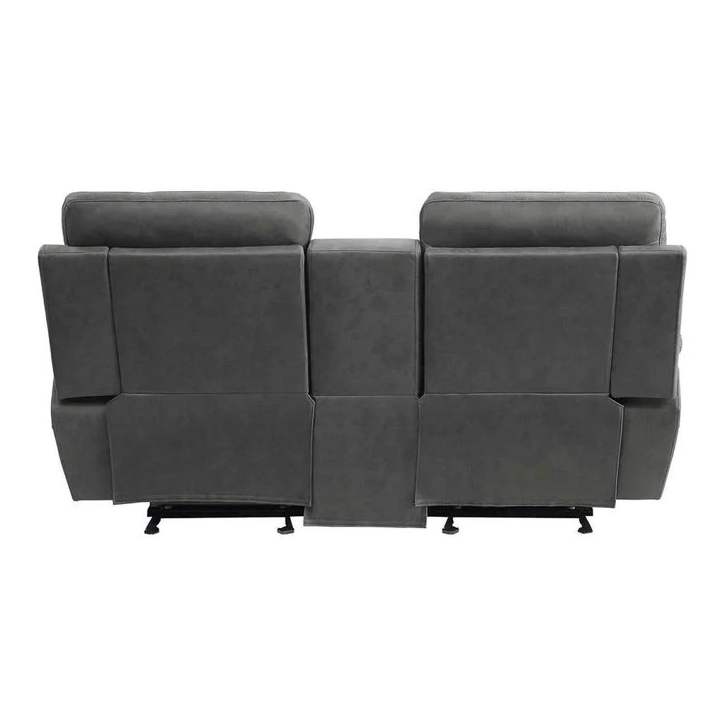 Gray Microfiber Double Glider Reclining Love Seat J6329