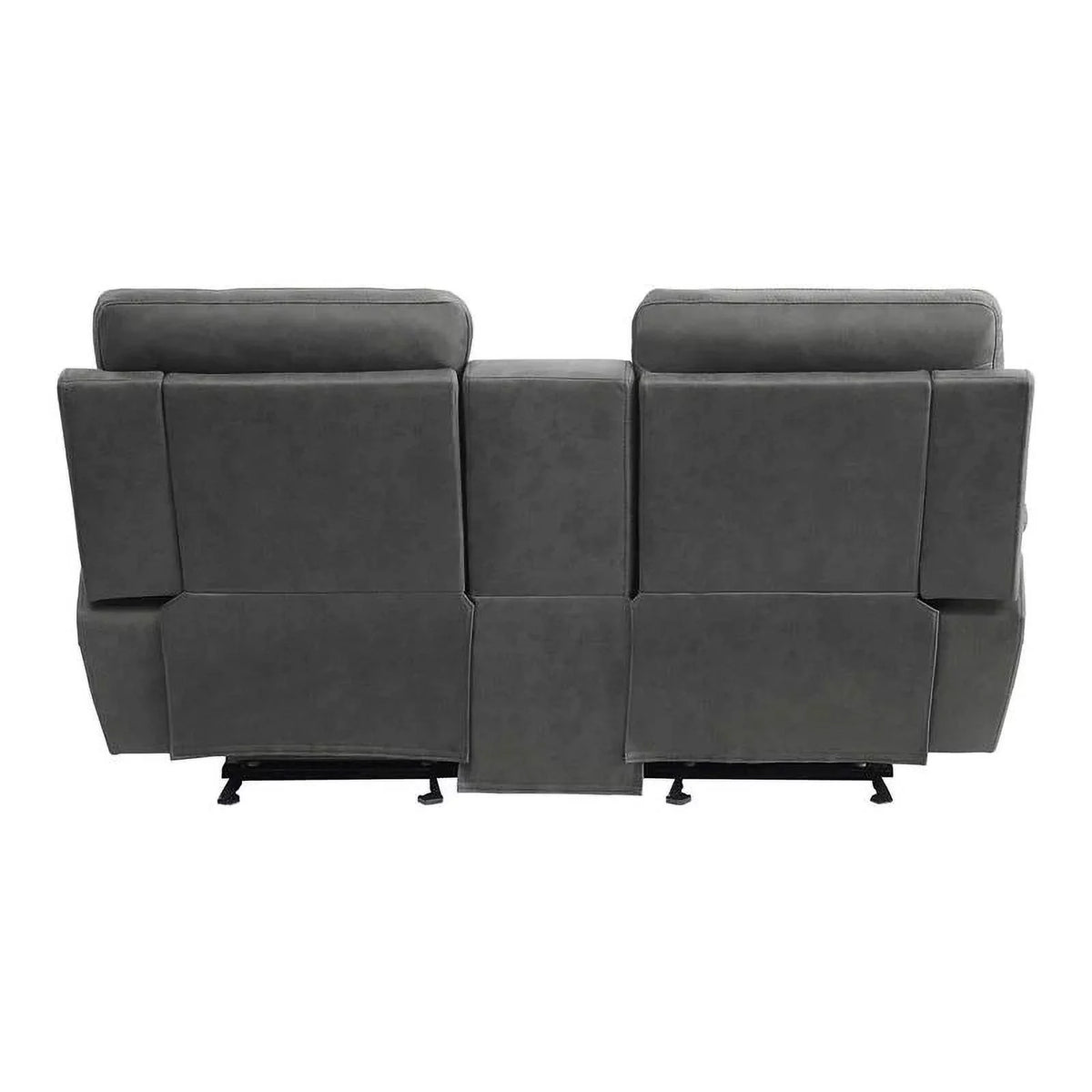 Gray Microfiber Double Glider Reclining Love Seat J6329