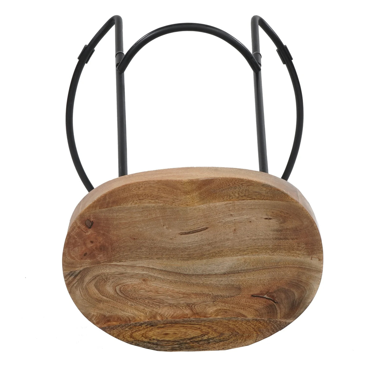 24 Inch Natural Brown Mango Wood Backless Barstool M395260