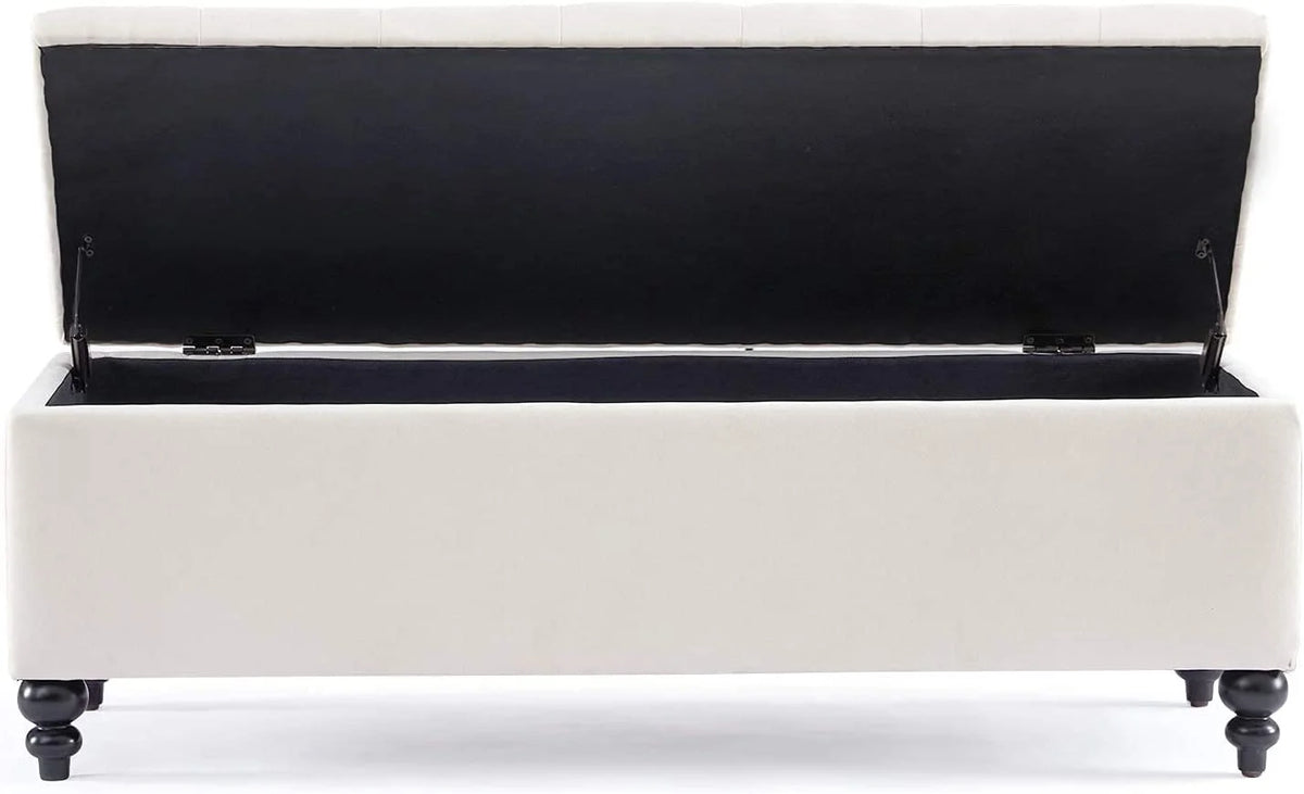 51" Button-Tufted Storage Ottoman Bench Q525236