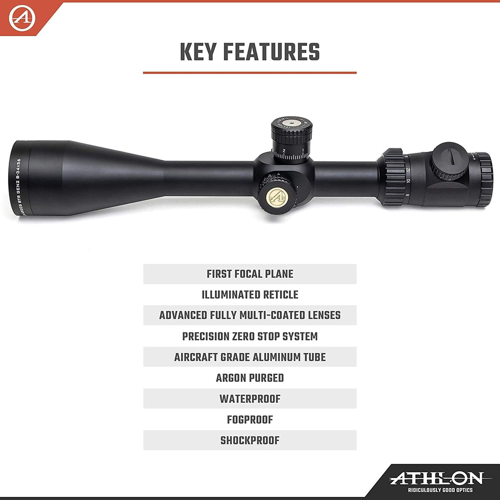 Athlon Optics Argos BTR GEN2 8-34X56 IR MIL First Focal Plane Riflescopes M540556