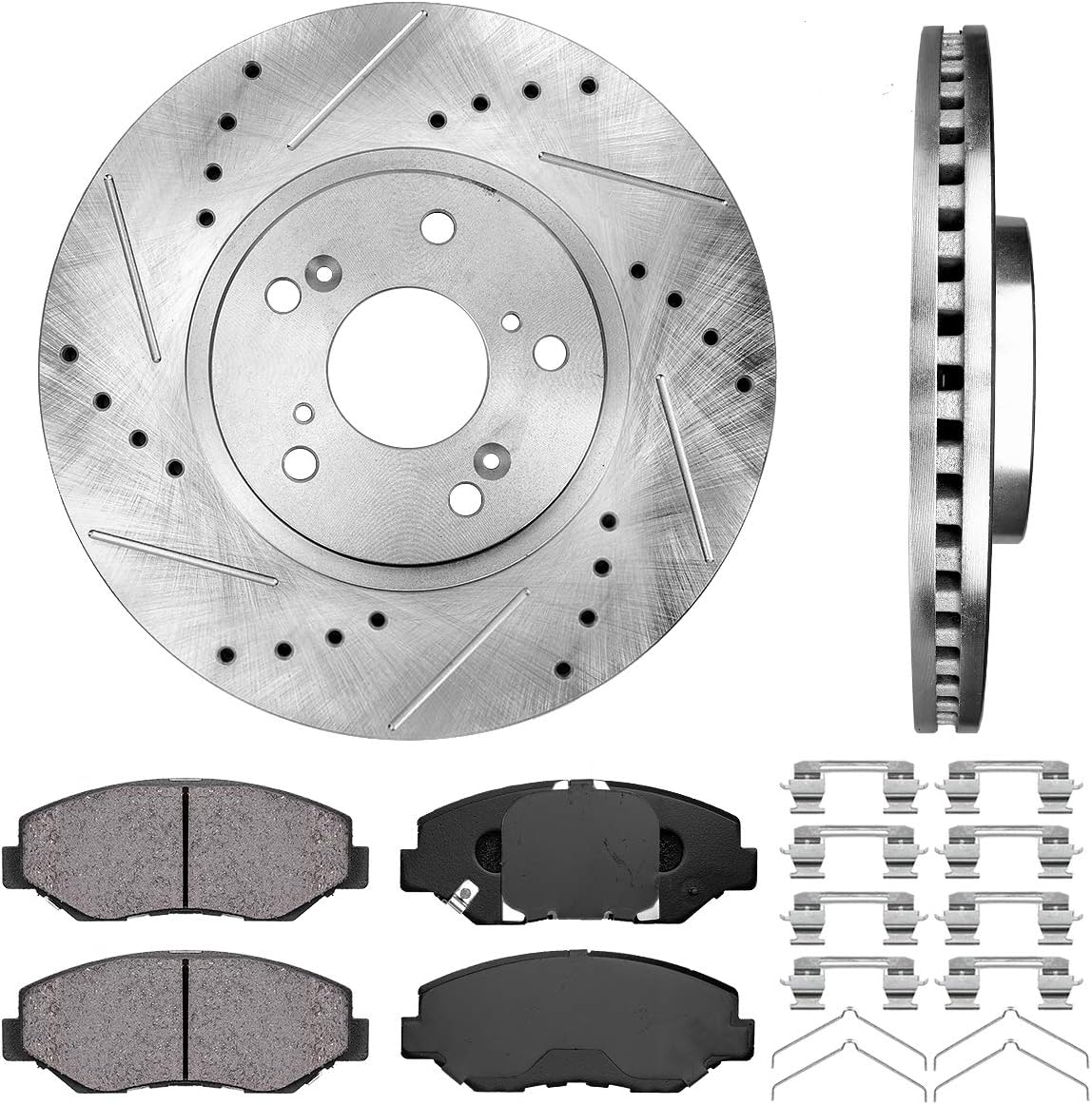 Brake Pads and Rotors with Clips for Honda Pilot N9281