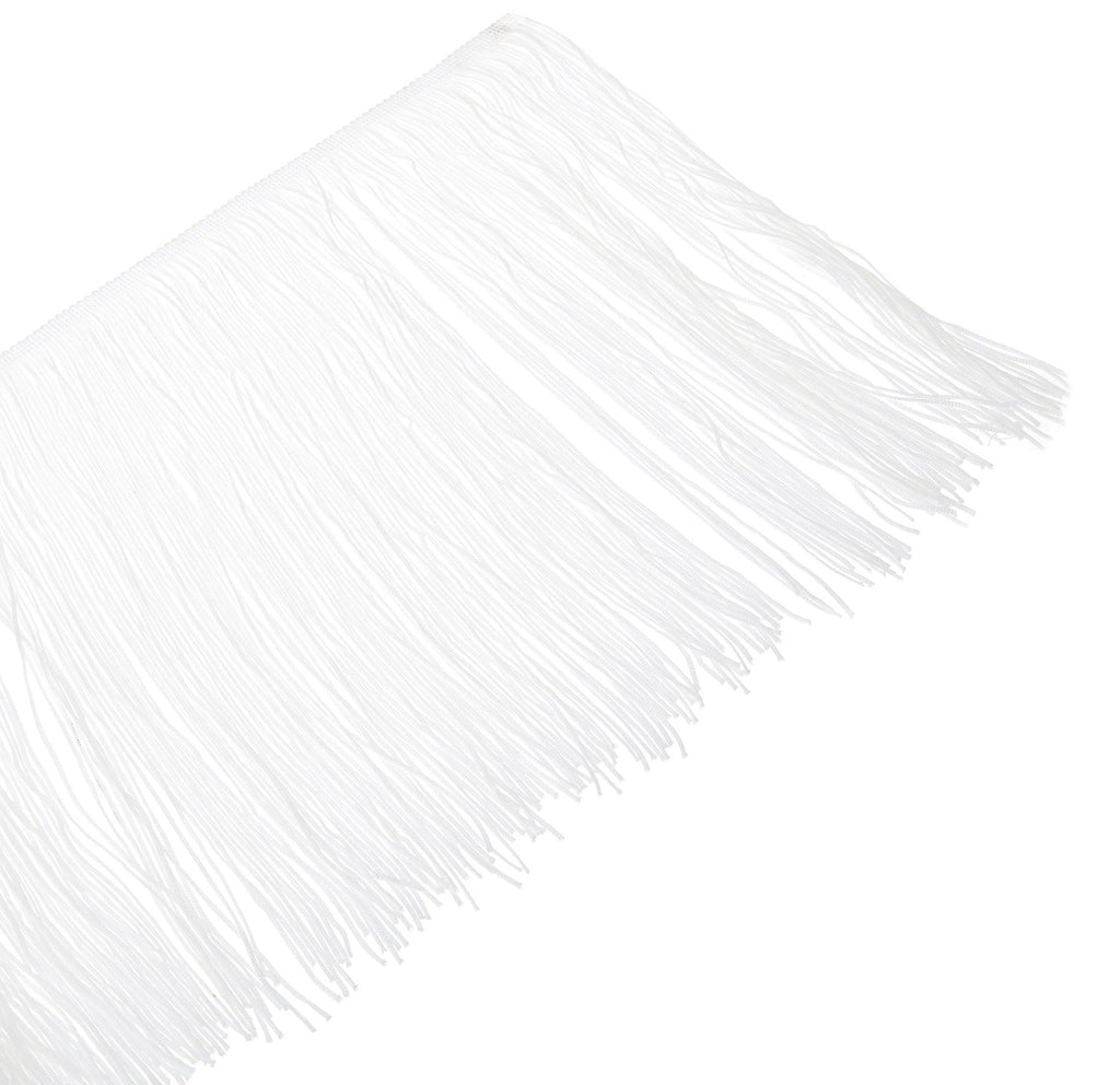White 12-Inch Chainette Fringe Trim Q5723