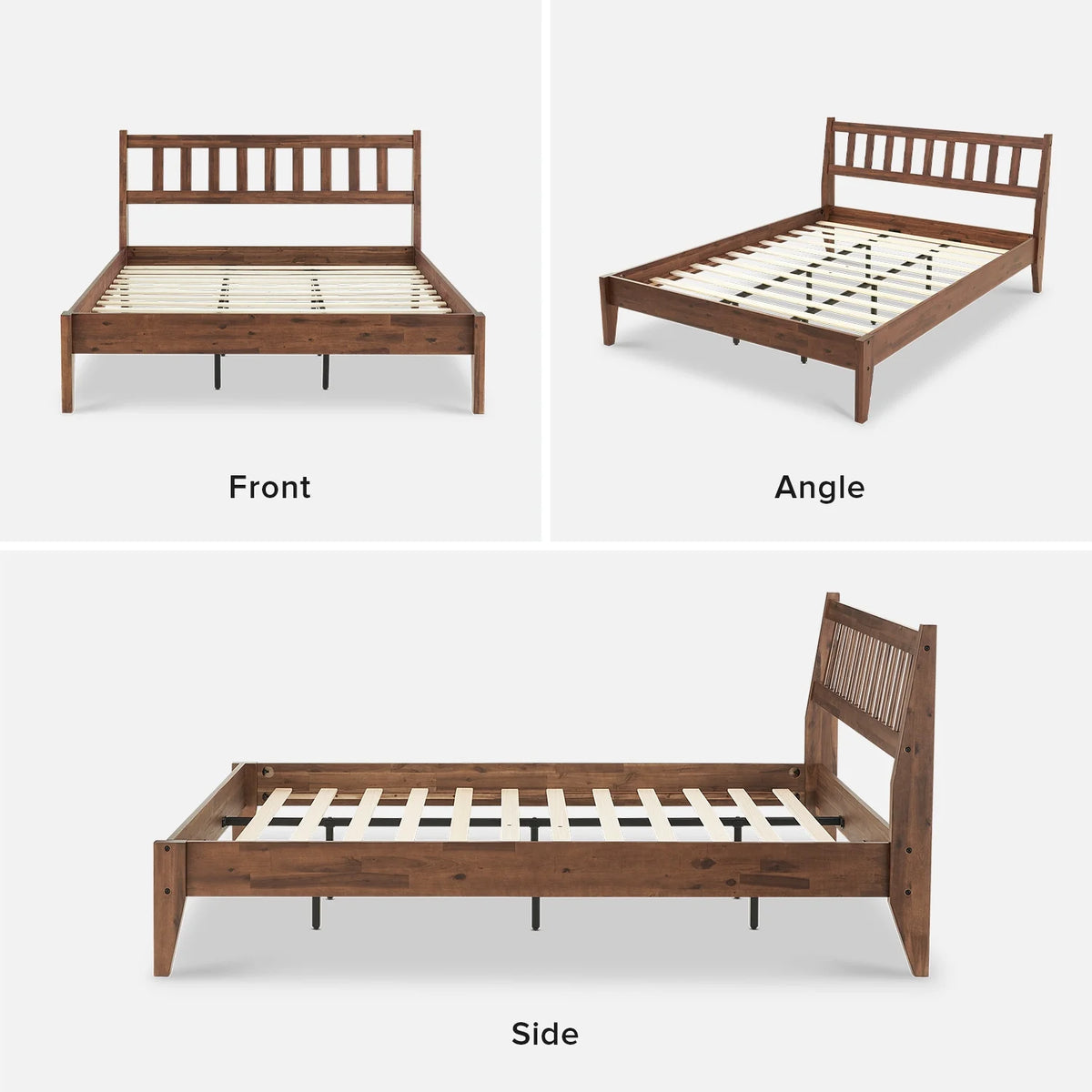 Queen Size Acacia Solid Wood Platform Bed Frame with Headboard S607