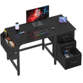 White 55 Inch Computer Desk with Fabric File Drawers Cabinet F14642