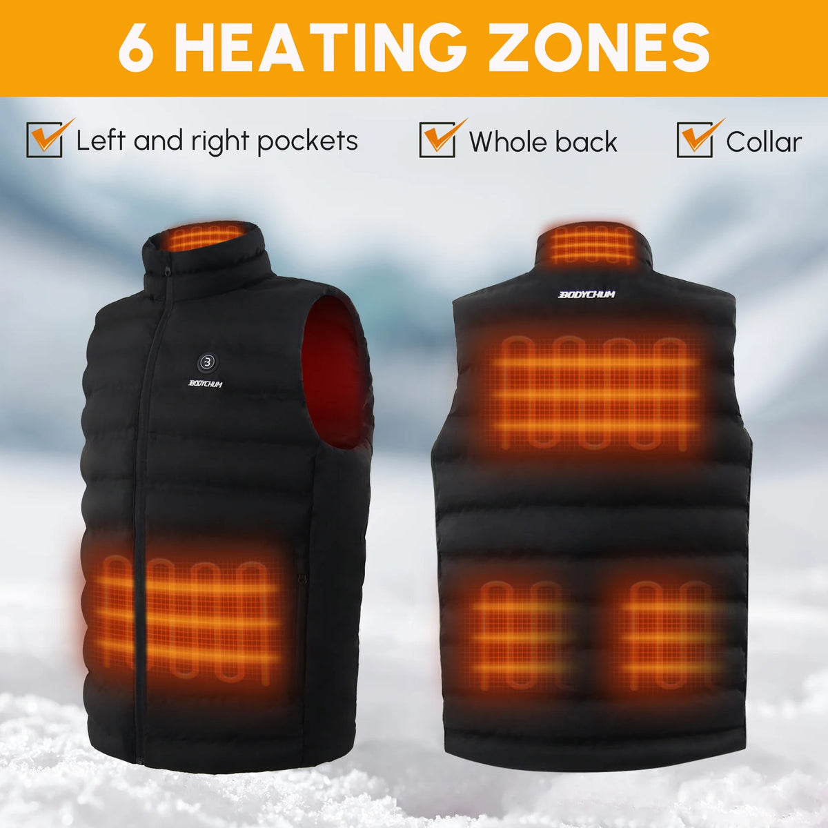 Black XL Electric Heated Vest I86823