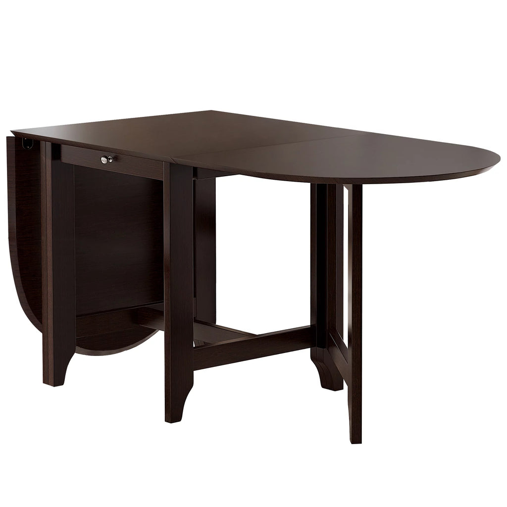 Retro Drop-Leaf Table with 4 Upholstered Dining Chairs B355