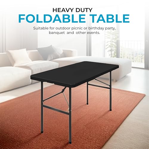 Black 4ft Plastic Folding Table V354813