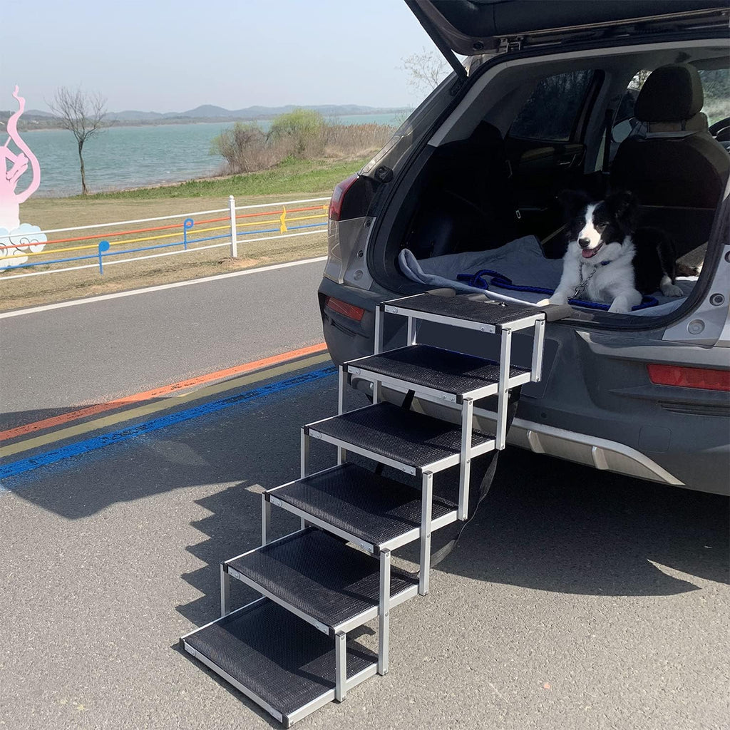 Folding Dog Car Ramp with Aluminum Frame, Nonslip Surface, Support 150-200 Lbs W997790